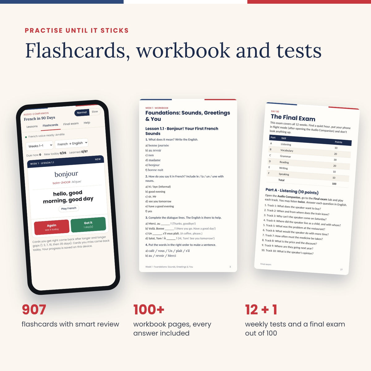 French in 90 Days (Full Course + Tests + Flashcards + Extras)