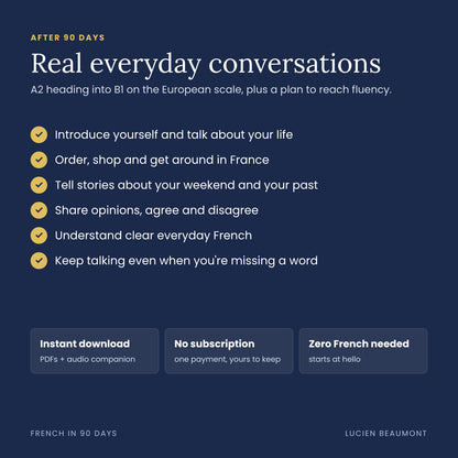 French in 90 Days (Full Course + Tests + Flashcards + Extras)